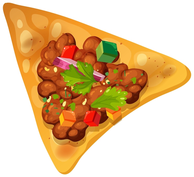 Vetor grátis nacho mexicano com coberturas