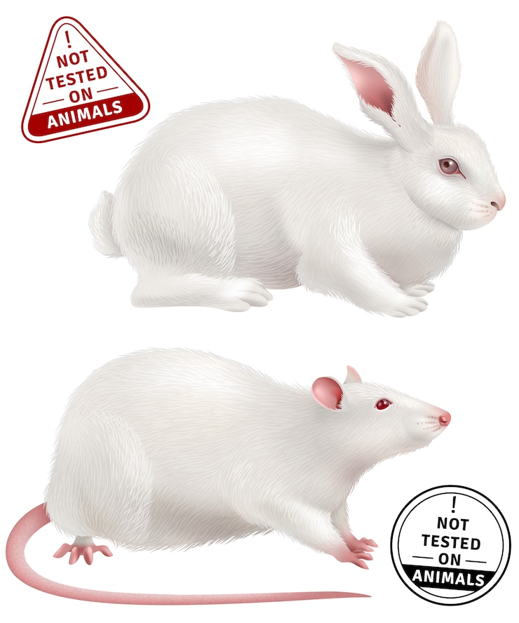 Vetor grátis não testado em animais ícones realistas