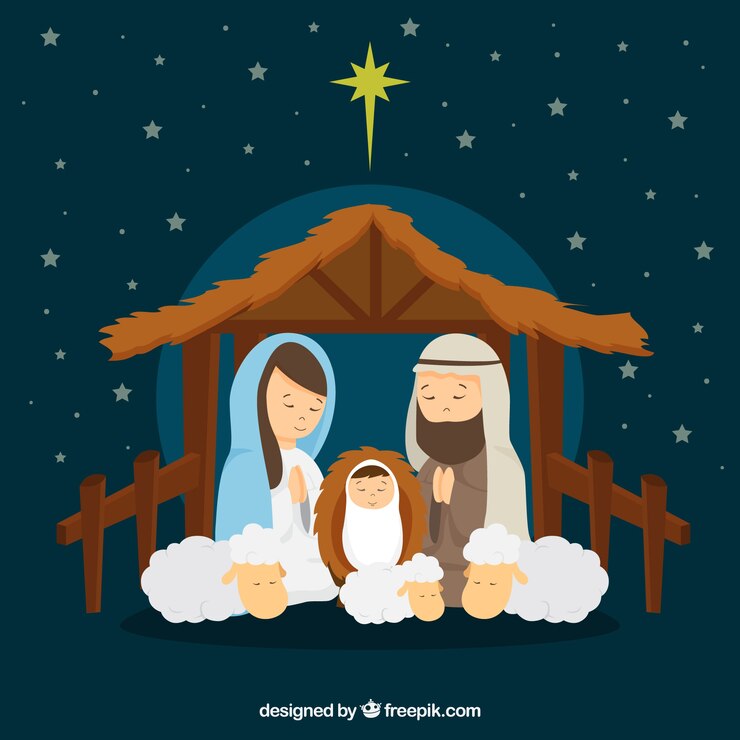 Vetor grátis nativity scene background