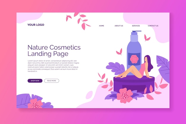 Nature cosmetics - página de destino