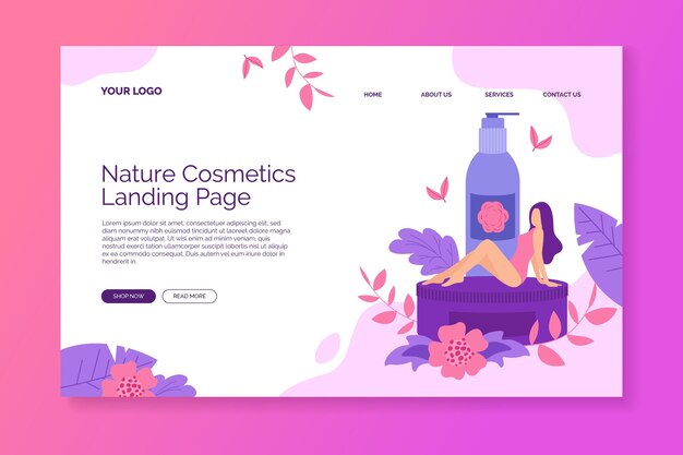 Nature cosmetics - página de destino