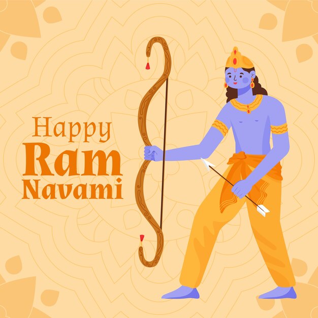 Vetor grátis navami ram desenhado de mão