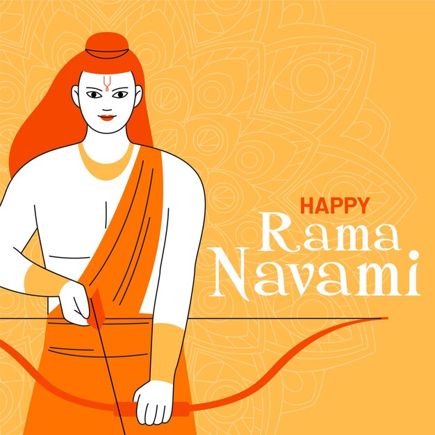 Navami ram feliz com arqueiro