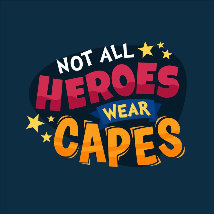 Vetor grátis nem todos os heróis usam capas com letras