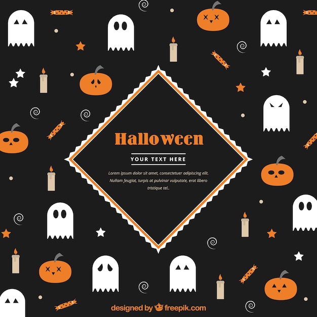 Vetor grátis nicd flat halloween elements background