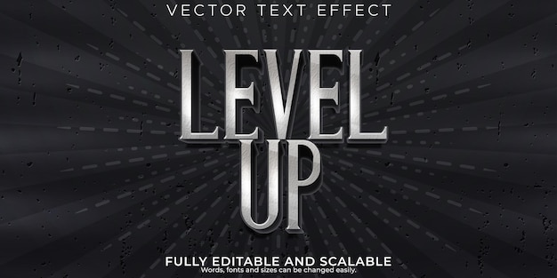 Vetor grátis nível de efeito de texto editável esport e estilo de texto do jogo