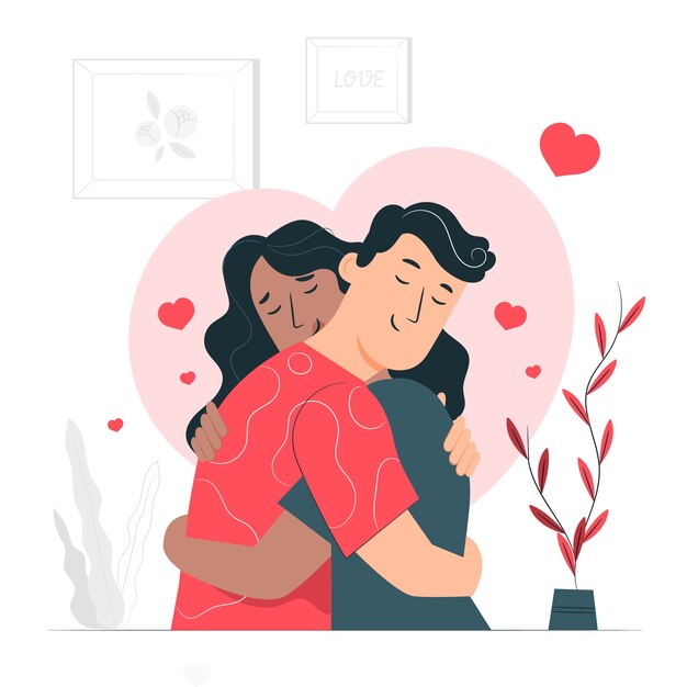 no conceito de ilustração de amor