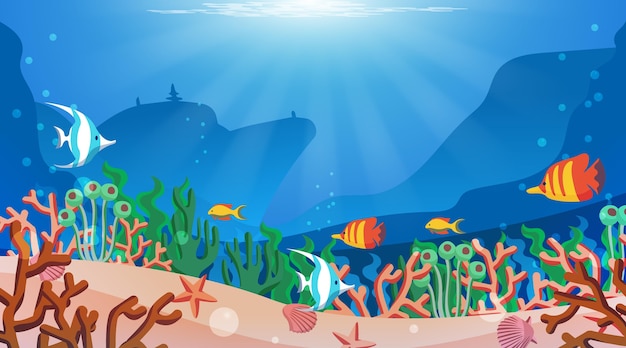 No fundo do mar - plano de fundo para videoconferência