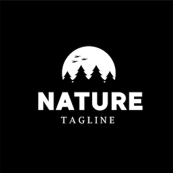 Noite da natureza com logotipo do pássaro monline para marca e empresa