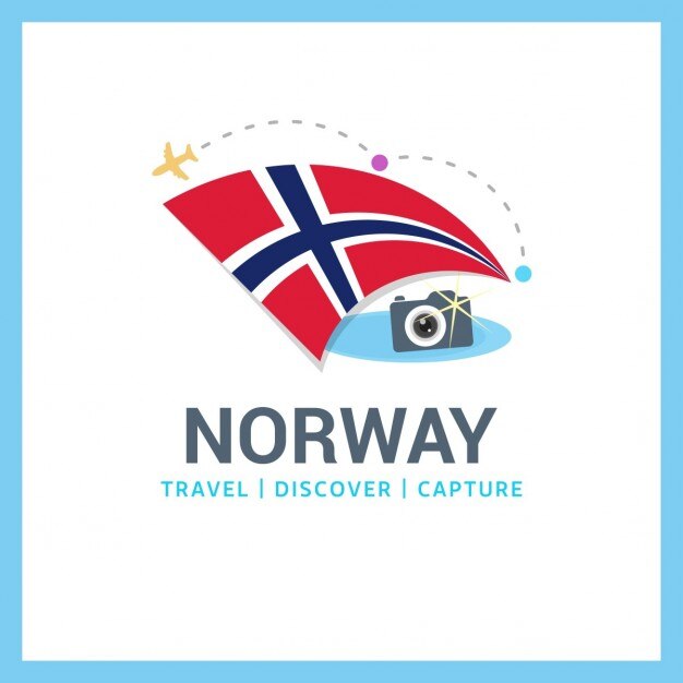 Vetor grátis noruega fotógrafo logotipo