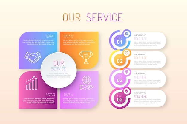 Nosso design de infográfico de serviços