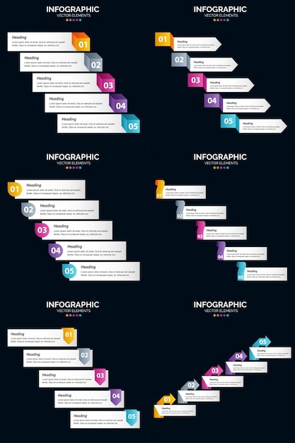 Nosso vector 6 infographics pack apresenta diagramas e cronogramas únicos e envolventes