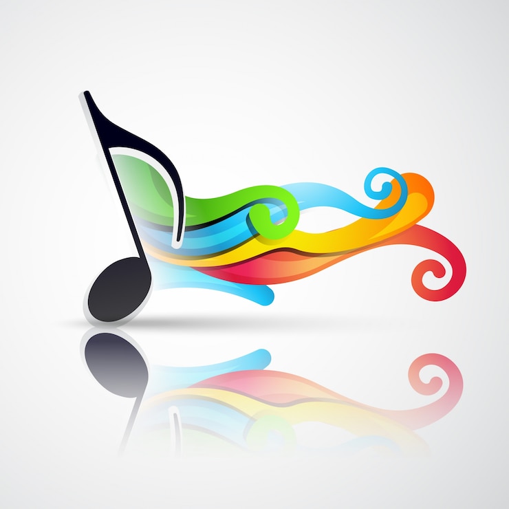 Vetor grátis nota de música com onda que sai