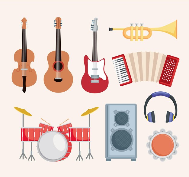 Nove instrumentos musicais