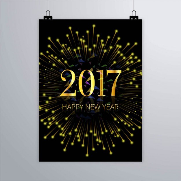 Vetor grátis novo ano de 2017 brochura