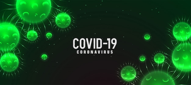 Novo conceito de banner verde de coronavírus Covid-19