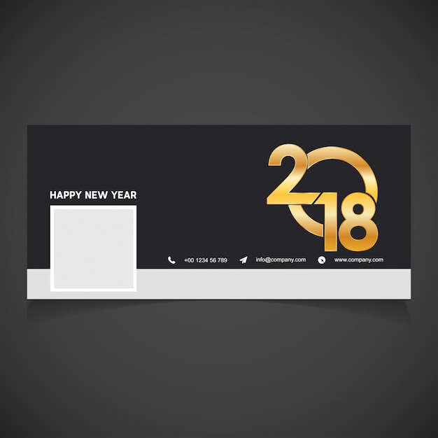 Novo facebook cover of 2018 creative golden gradient typography de 2018