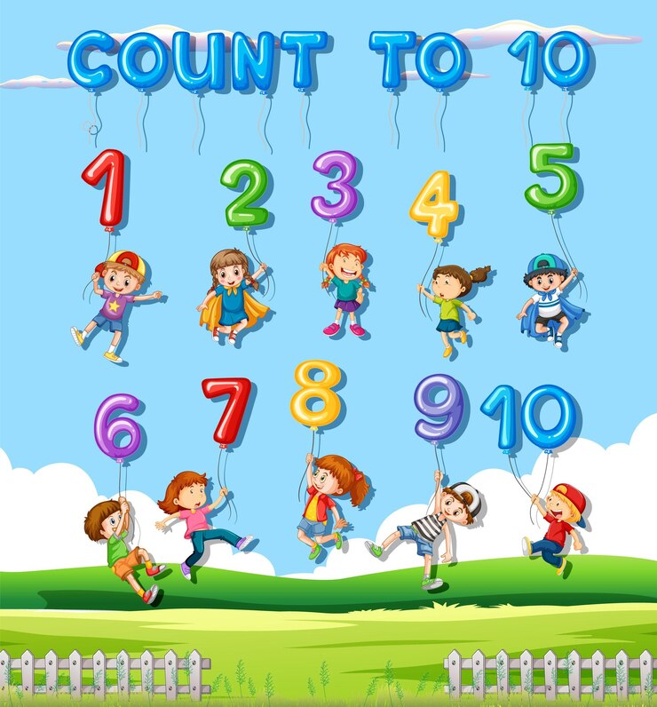 Vetor grátis número 0 a 9 com símbolos matemáticos