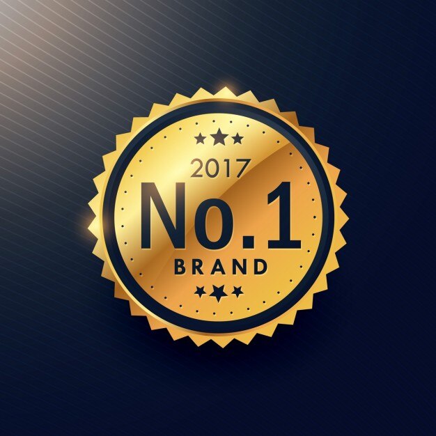 número de etiqueta dourado prémio de luxo uma marca para anunciar a sua promoção da marca