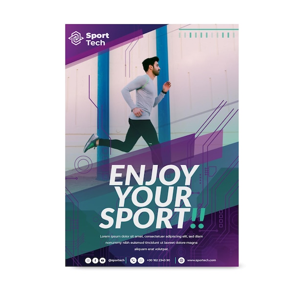 Nunca desista de modelo de folheto de esporte