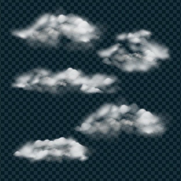 Vetor grátis nuvem realista na coleção do céu