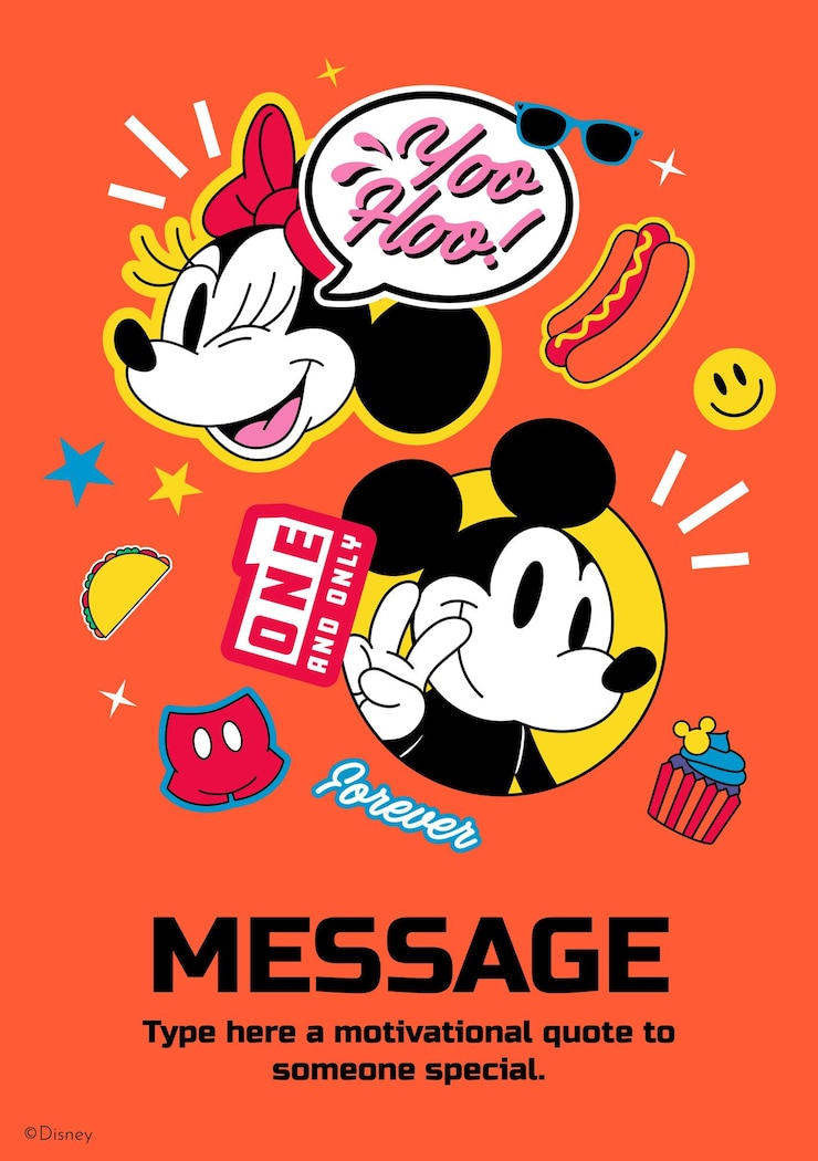 Vetor grátis o cartão de agradecimento do mickey e da minnie mouse