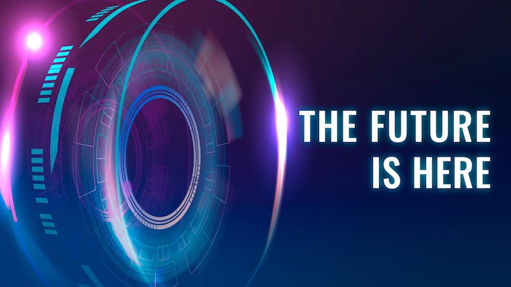 Vetor grátis o futuro está aqui banner de blog de tecnologia de ia de vetor de modelo