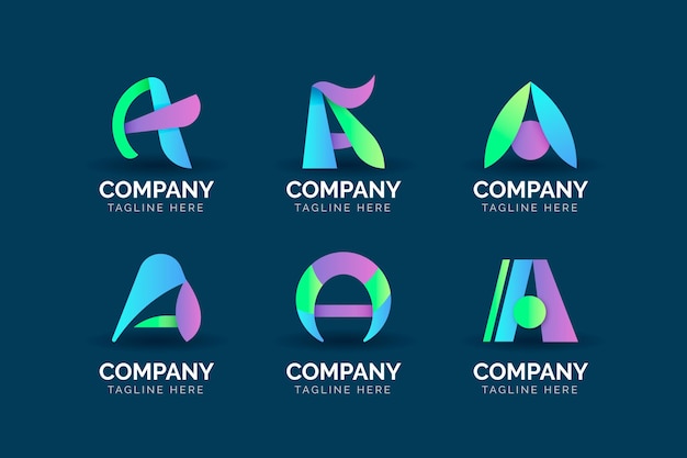 O gradiente coloriu um modelo de logotipo