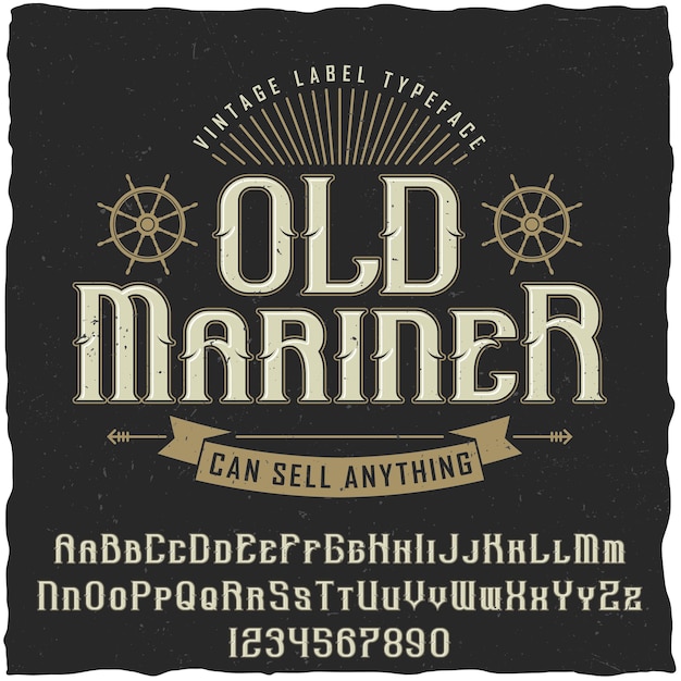 Vetor grátis o pôster vintage antigo do mariner com a inscrição pode vender qualquer coisa.