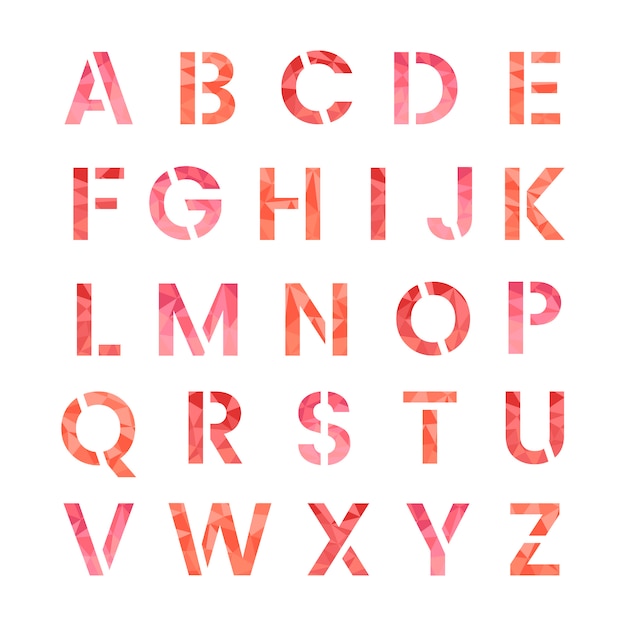Vetor grátis o vetor de letras maiúsculas do alfabeto inglês