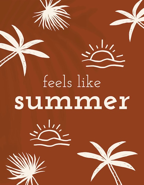 O vetor de modelo de doodle de verão parece um banner de mídia social de citação de verão