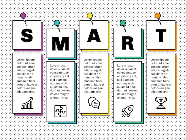 Vetor grátis objetivos inteligentes criativos postam infográfico geral