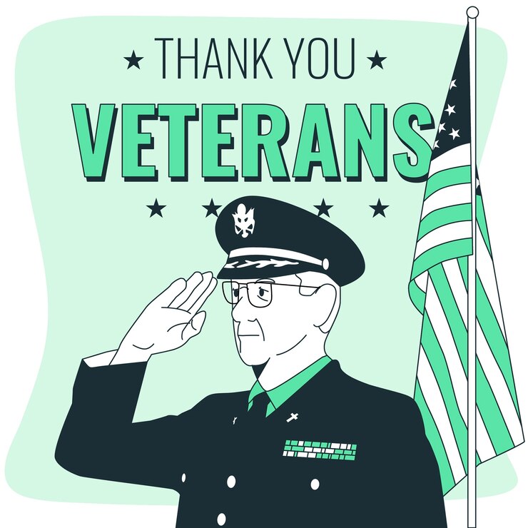 Vetor grátis obrigado ilustração do conceito de veteranos