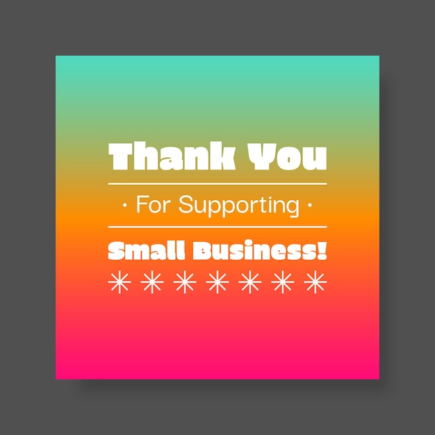 Vetor grátis obrigado por apoiar a postagem do instagram de pequenas empresas