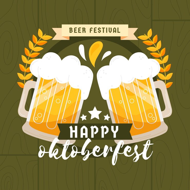 Vetor grátis oktoberfest com cervejas