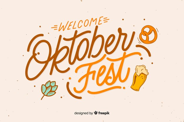 Oktoberfest de boas-vindas em design plano