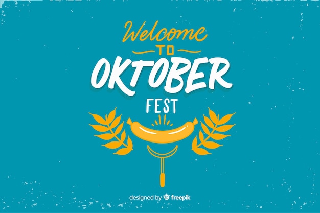 Oktoberfest de design plano com folhas