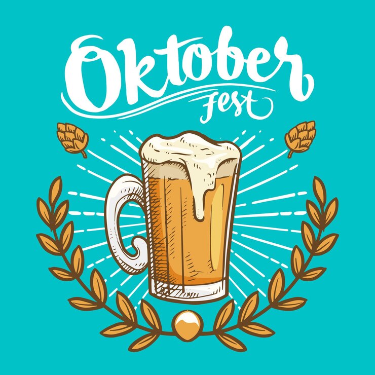 Vetor grátis oktoberfest de mão desenhada com cerveja