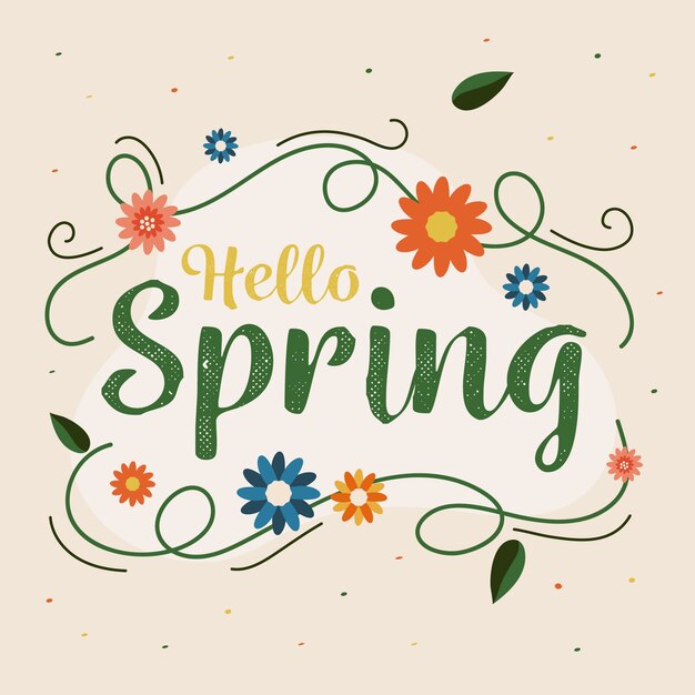 Olá artístico design de conceito de primavera