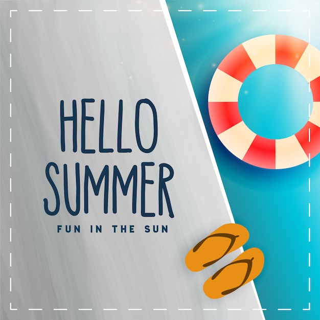 Vetor grátis olá cartão de piscina swimminh verão