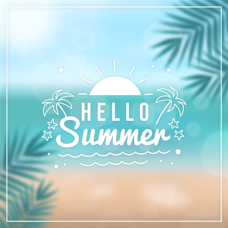 Vetor grátis olá, fundo de verão desfocado
