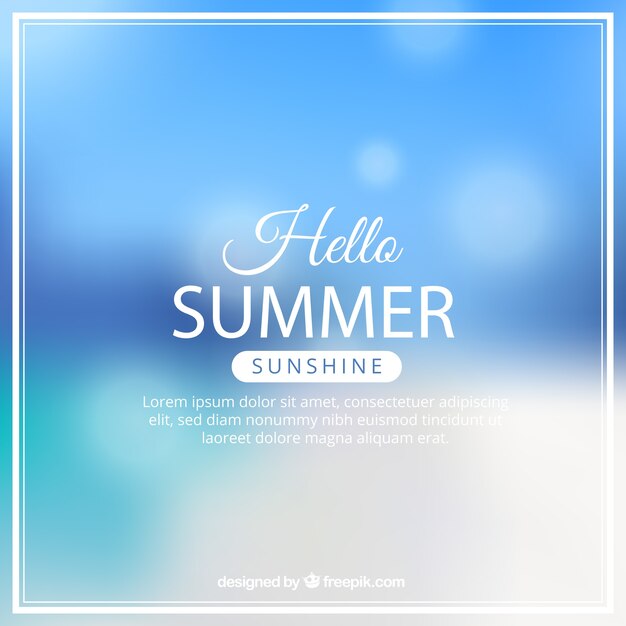 Olá fundo de verão em estilo borrado