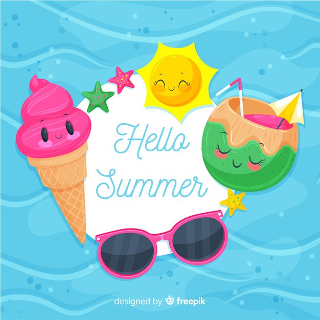 Olá, fundo de verão