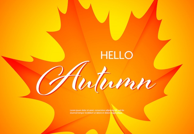 Olá Outono cartaz brilhante com amostra de texto