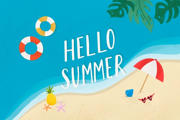 Olá verão na praia