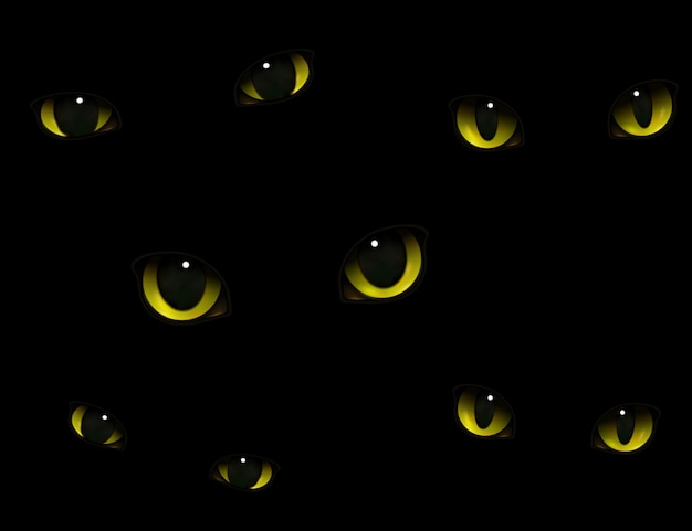 Vetor grátis olhos de gato na escuridão realista
