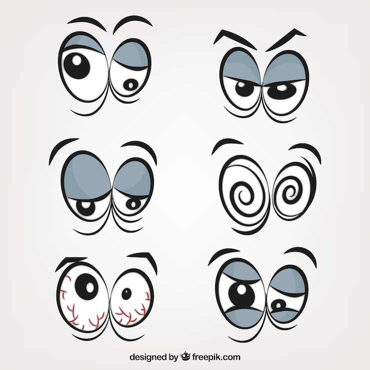 Vetor grátis olhos expressões de desenhos definir