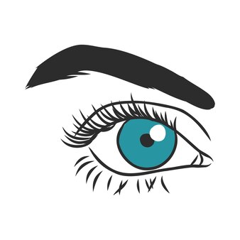 Olhos femininos. esboço desenhado de mão. ilustração vetorial