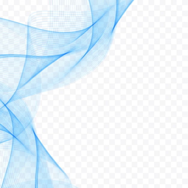 Vetor grátis onda azul moderna em fundo transparente