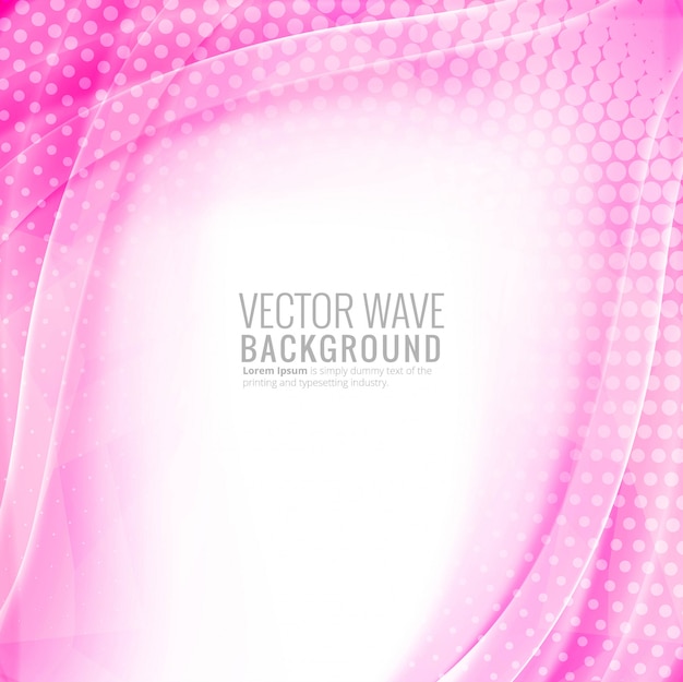 Vetor grátis onda criativa rosa abstrata com fundo de meio-tom